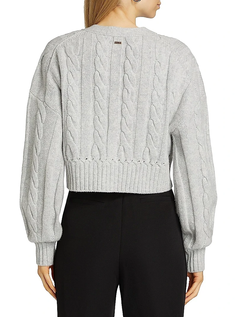Lucie Wool-Cashmere Cable-Knit Cardigan