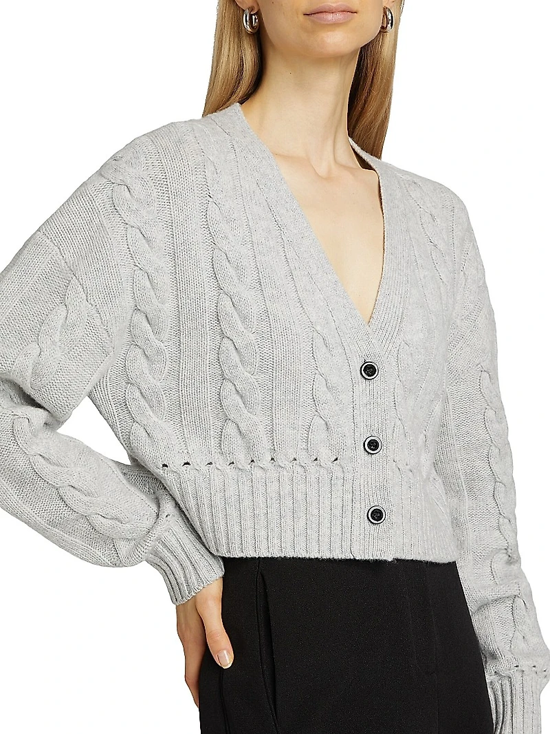 Lucie Wool-Cashmere Cable-Knit Cardigan