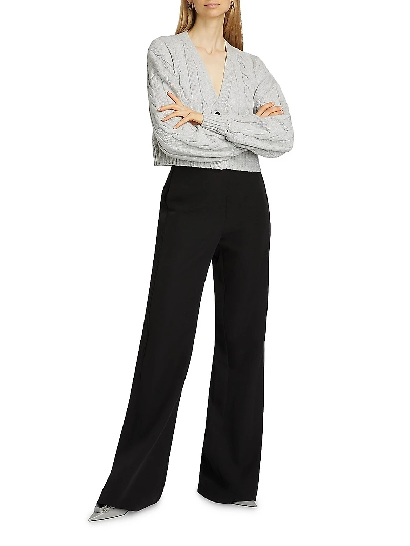 Lucie Wool-Cashmere Cable-Knit Cardigan