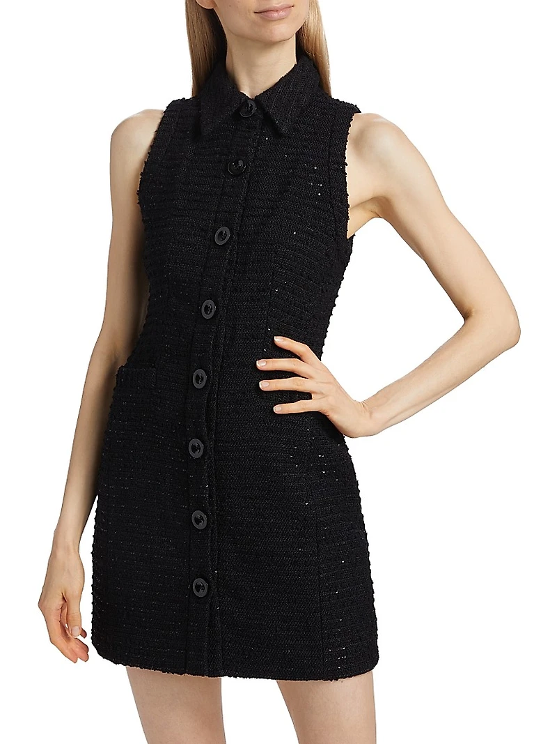 Sophia Textured-Knit Sleeveless Minidress