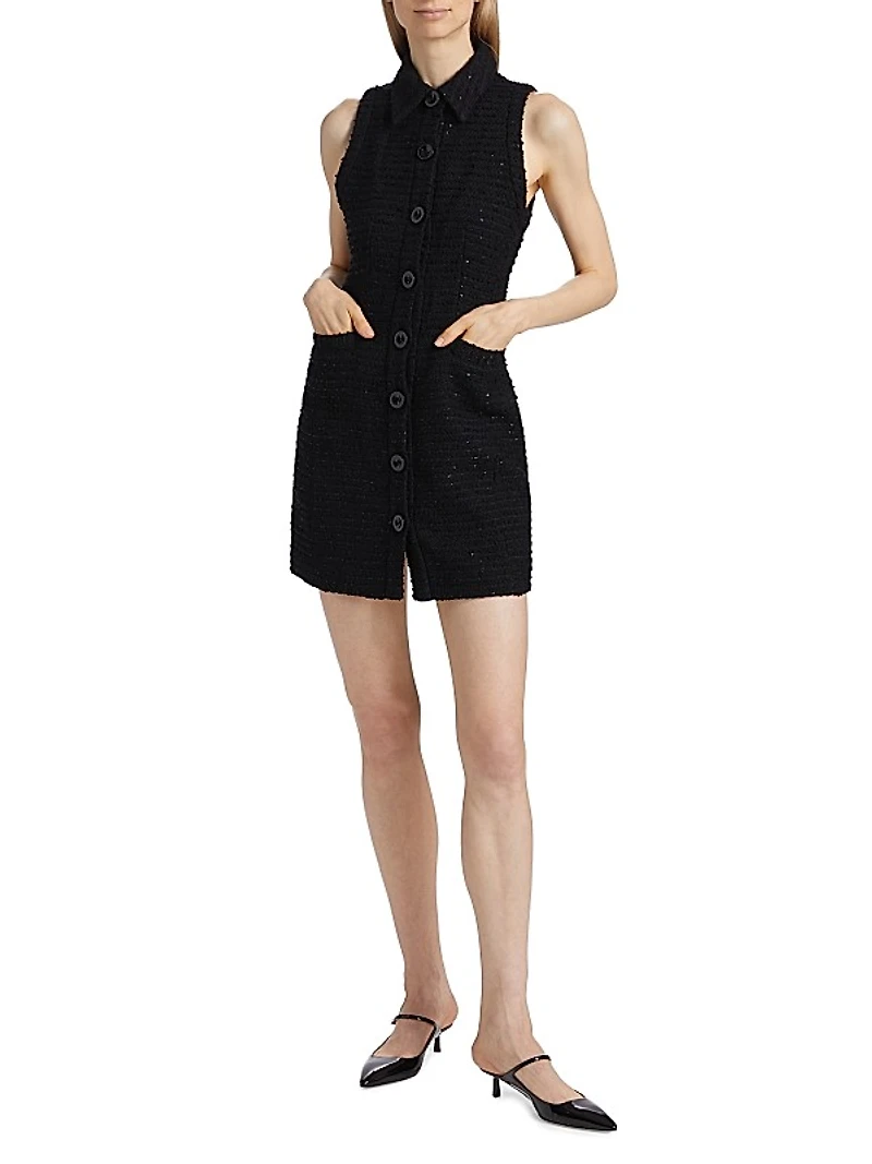 Sophia Textured-Knit Sleeveless Minidress