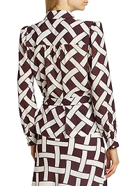 Evie Basketweave Tie-Waist Shirt