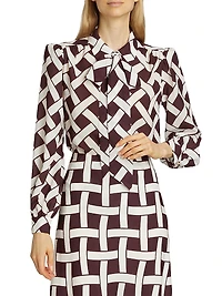 Evie Basketweave Tie-Waist Shirt