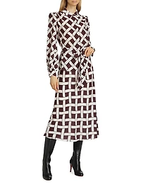 Evie Basketweave Tie-Waist Shirt