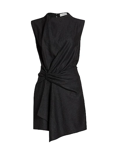 Dion Draped Wool-Blend Minidress