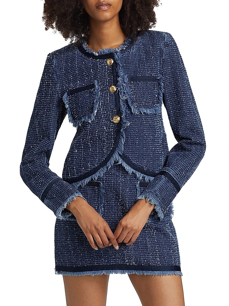 Denim Bouclé Tailored Jacket