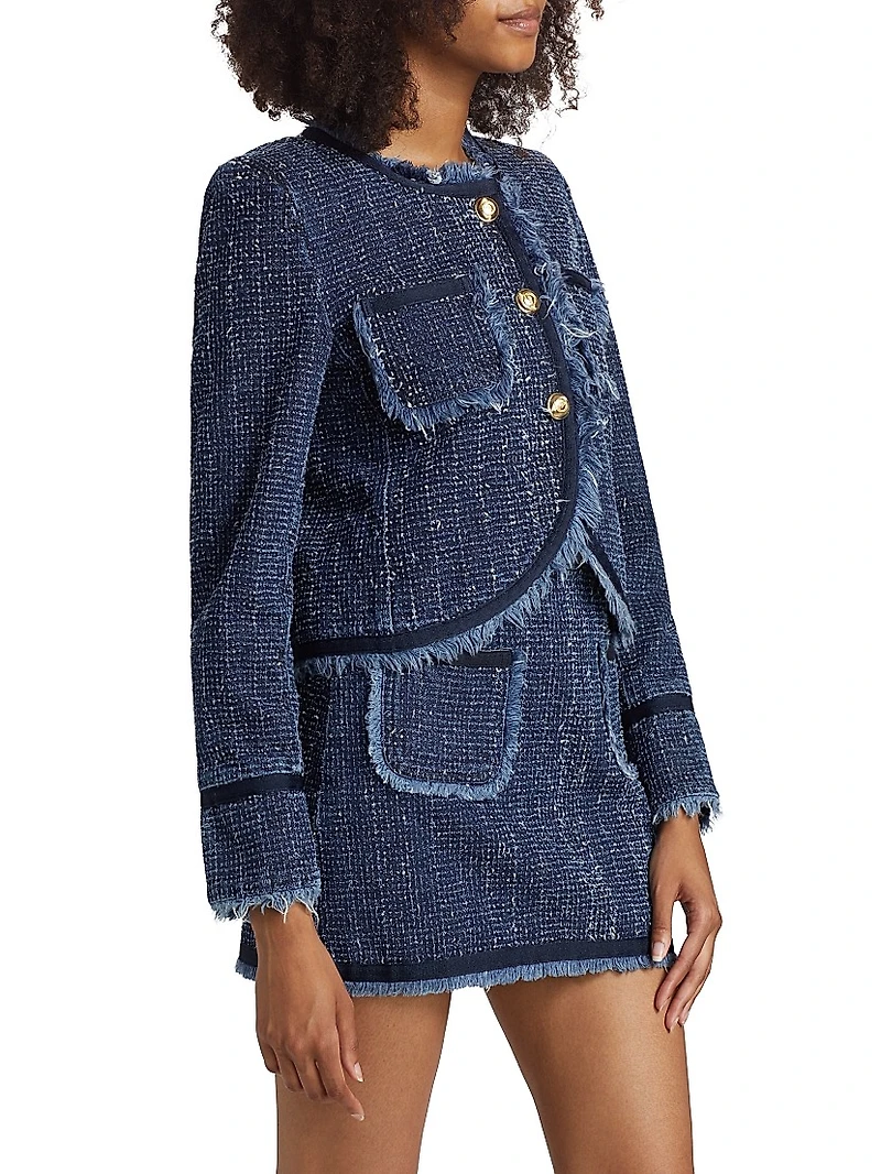 Denim Bouclé Tailored Jacket
