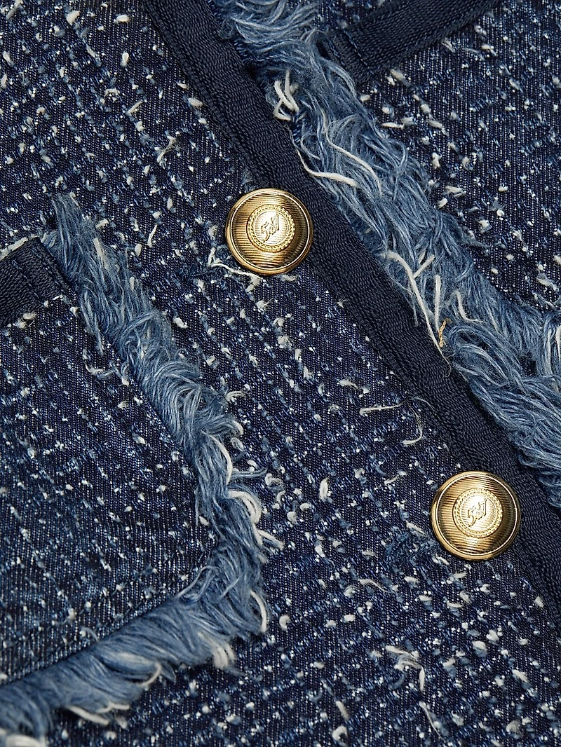 Denim Bouclé Tailored Jacket