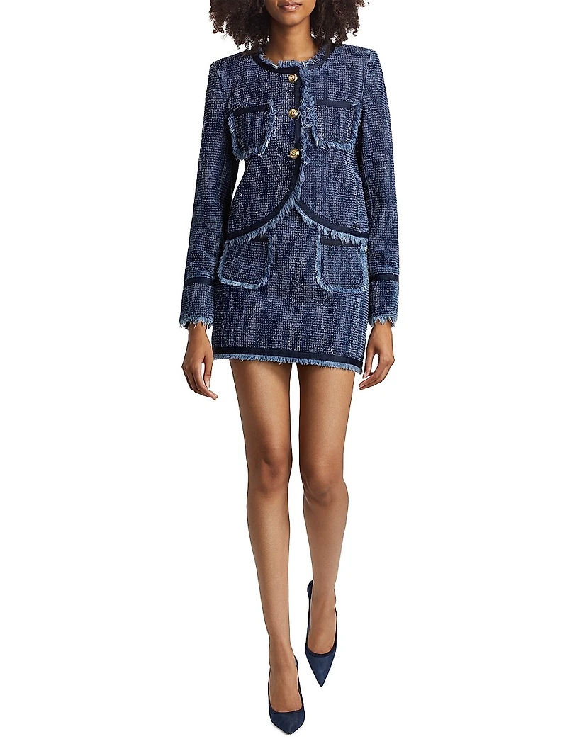 Denim Bouclé Tailored Jacket