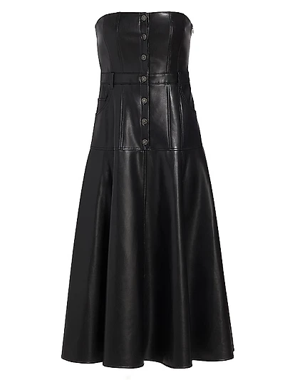 Mare Faux Leather Strapless Slim Midi Dress | The Summit