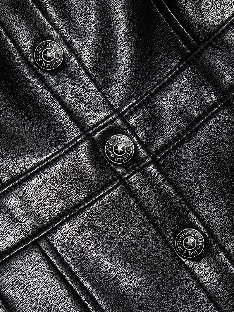 Veena Faux Leather Strapless Midi-Dress