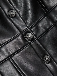 Veena Faux Leather Strapless Midi-Dress