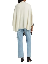 Lace-Trim Cashmere Knit Cape