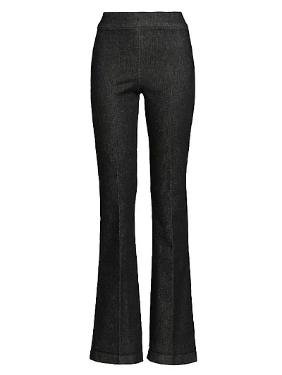 Stretch-Cotton Flared Pants