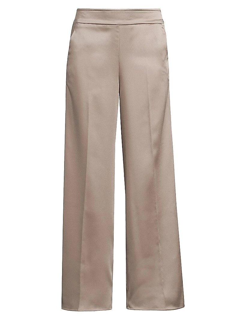 Satin Wide-Leg Pants