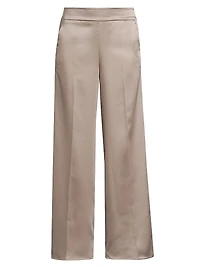 Satin Wide-Leg Pants