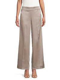 Satin Wide-Leg Pants