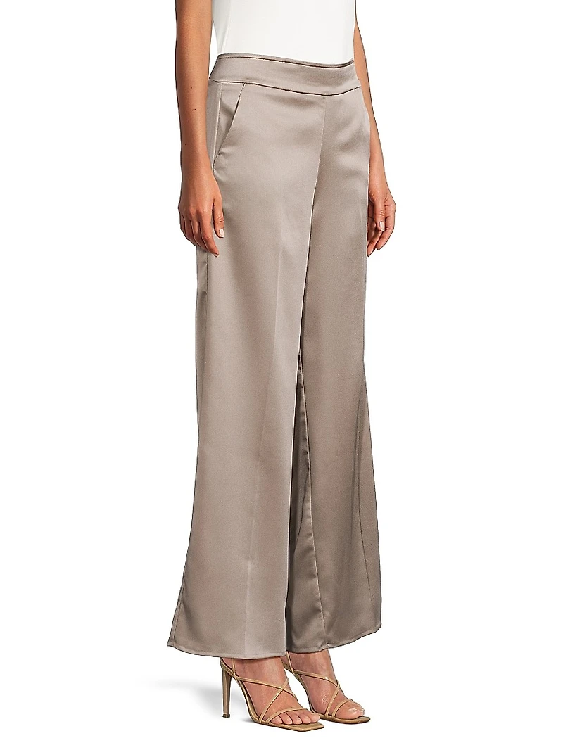 Satin Wide-Leg Pants