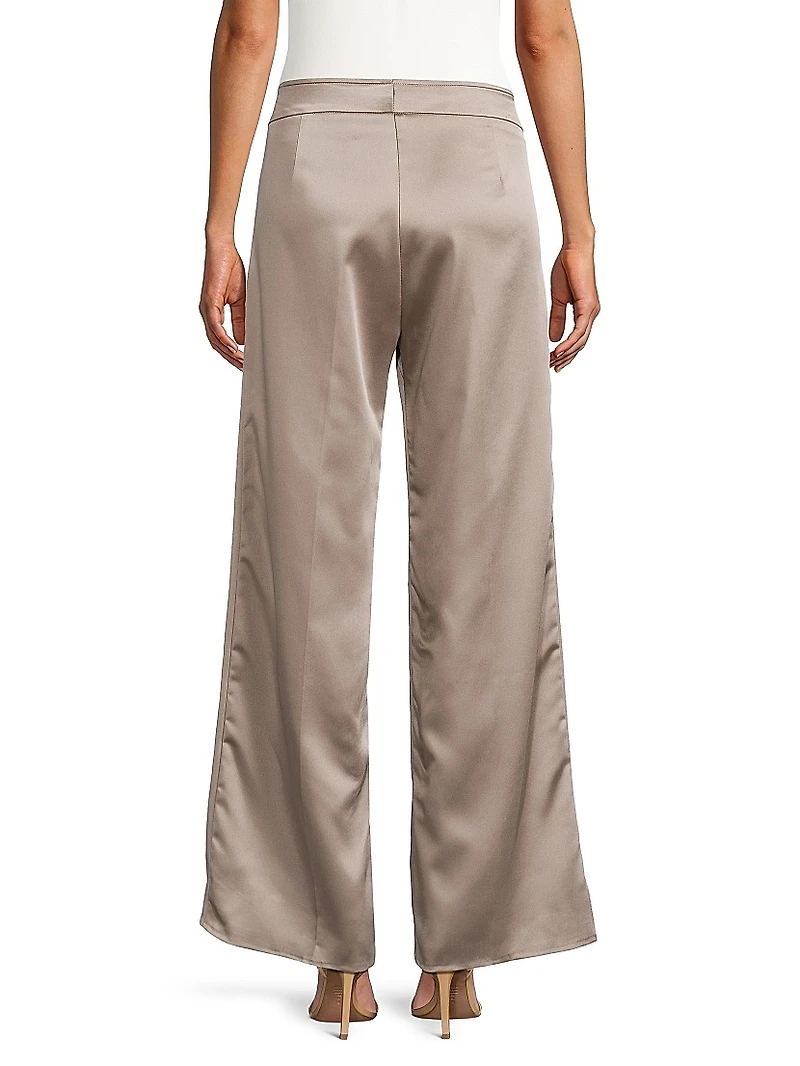 Satin Wide-Leg Pants
