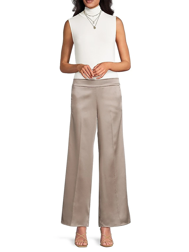 Satin Wide-Leg Pants