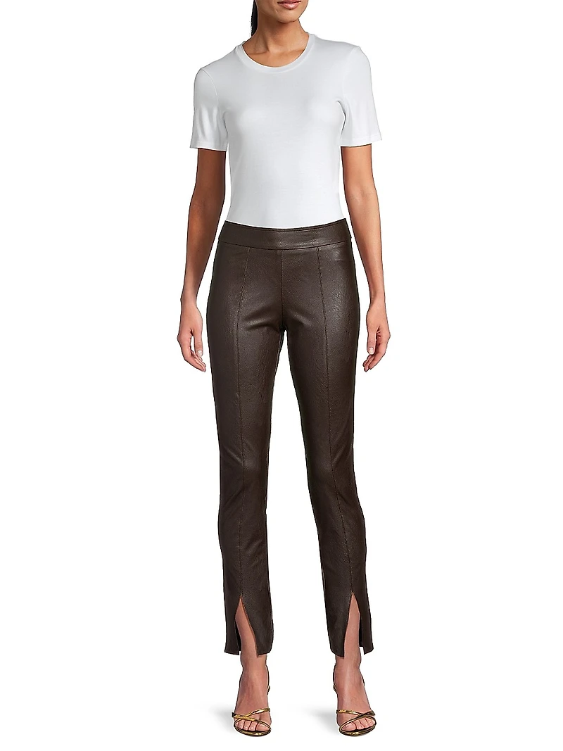 Faux-Leather Skinny Pants