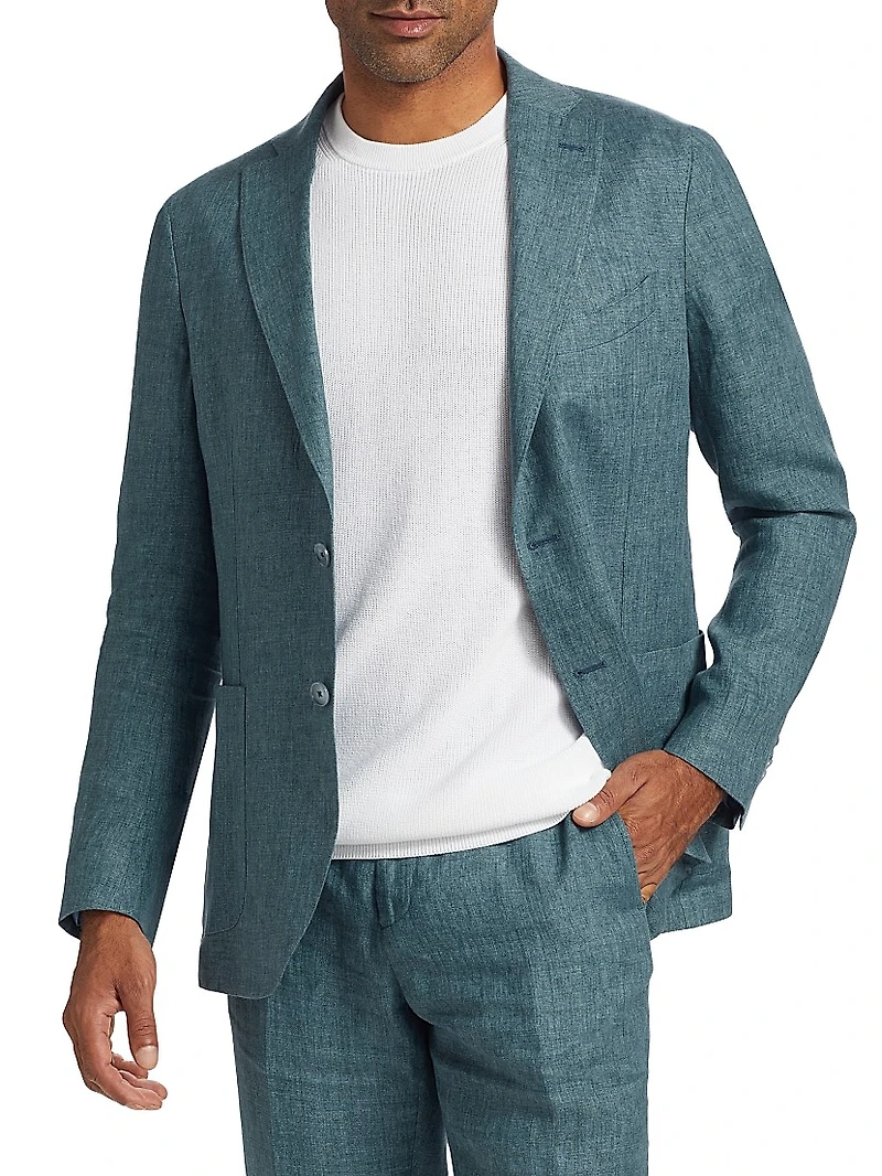 Délavé Solid Linen Suit Jacket