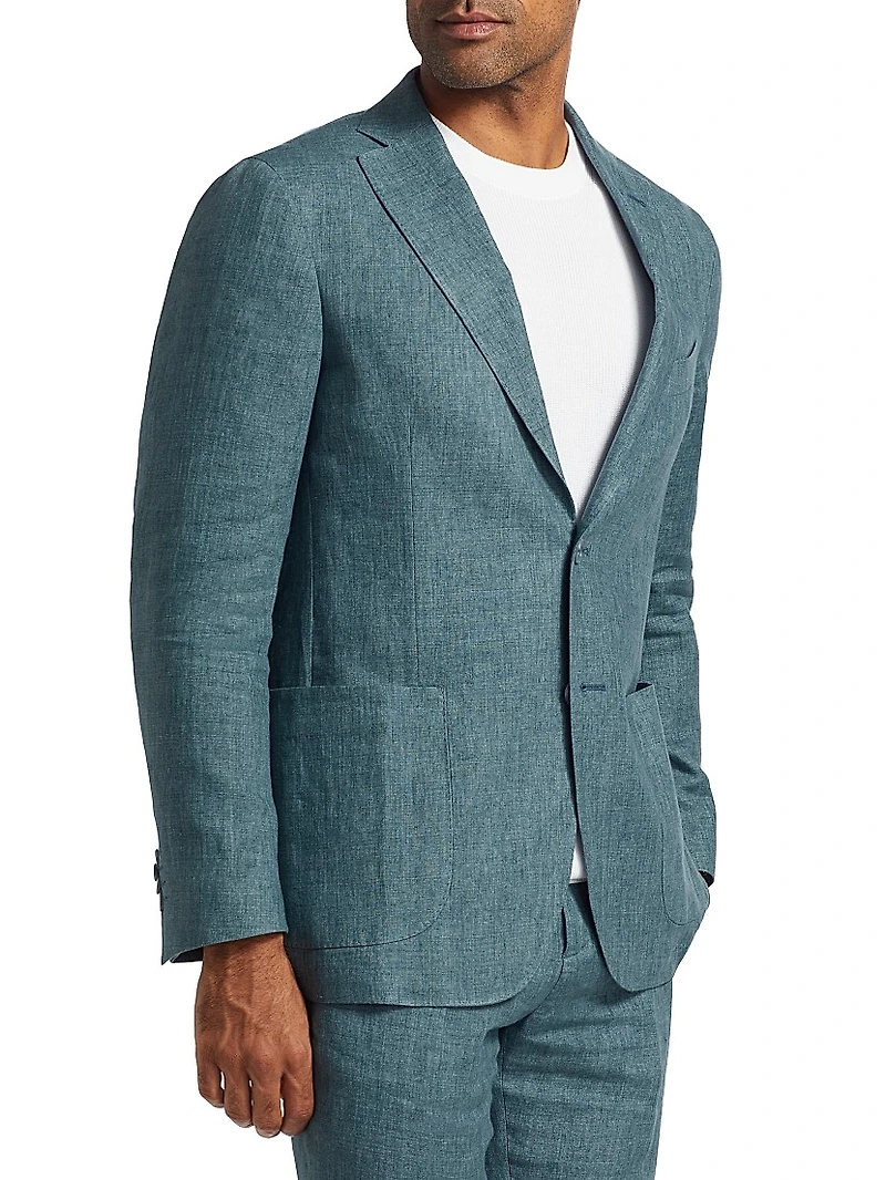 Délavé Solid Linen Suit Jacket