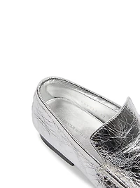 Metallic Leather Loafers