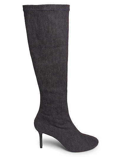 Nude Denim 75MM Stiletto Boots