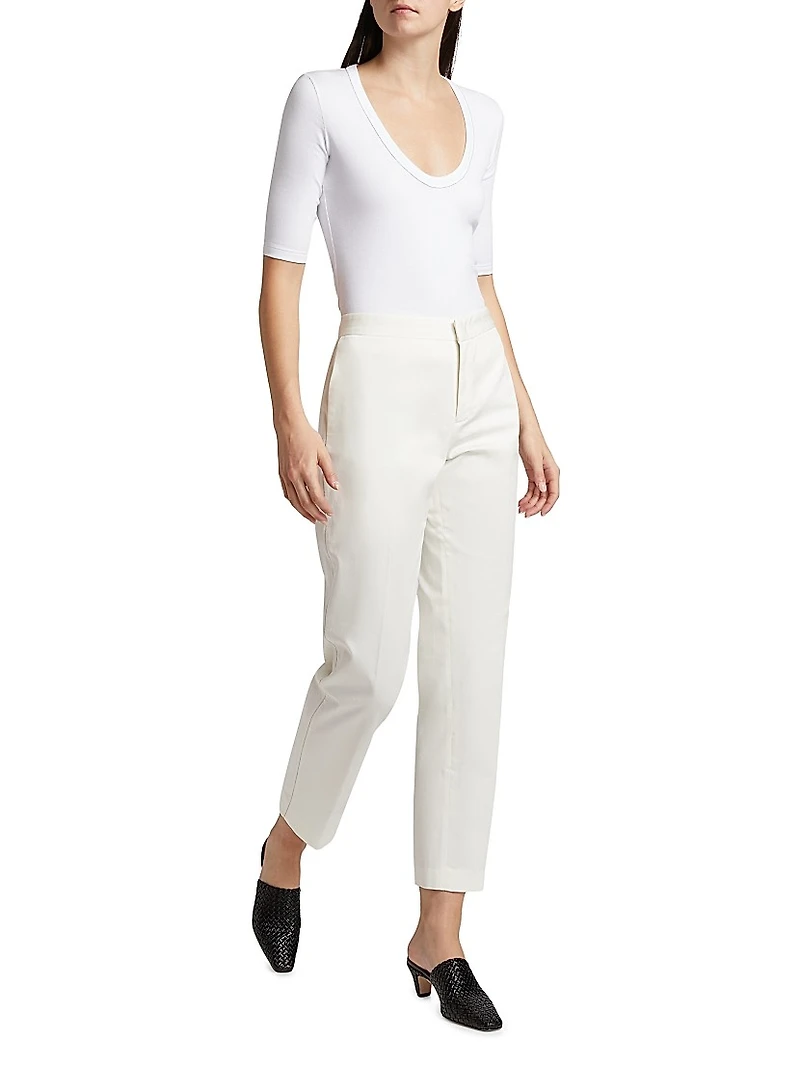 Cotton Gabardine Regular-Fit Trousers