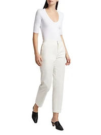 Cotton Gabardine Regular-Fit Trousers