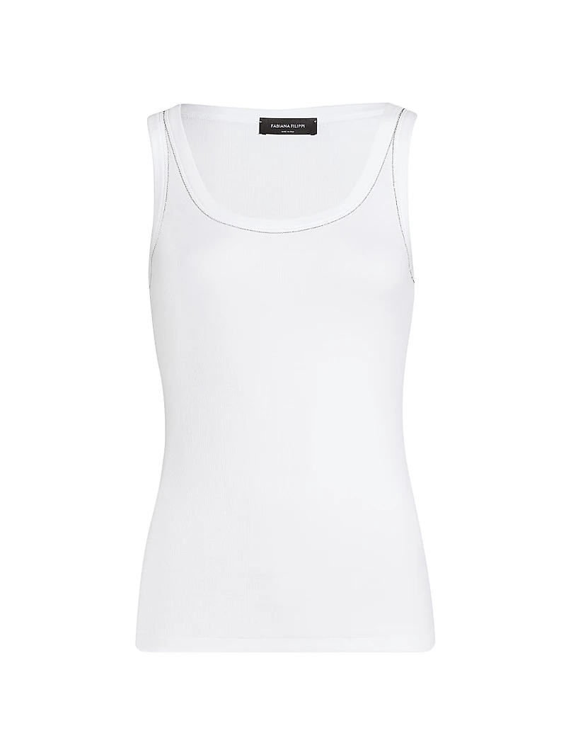 Rib-Knit Jersey Tank Top