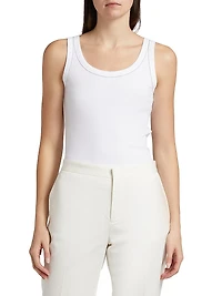 Rib-Knit Jersey Tank Top