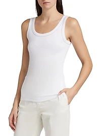Rib-Knit Jersey Tank Top