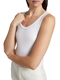 Rib-Knit Jersey Tank Top