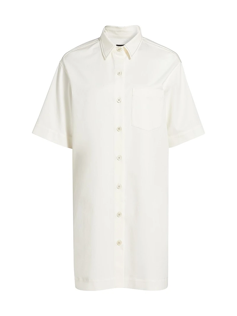 Cotton Gabardine Mini Shirtdress