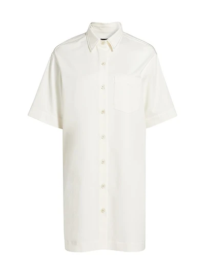 Cotton Gabardine Mini Shirtdress