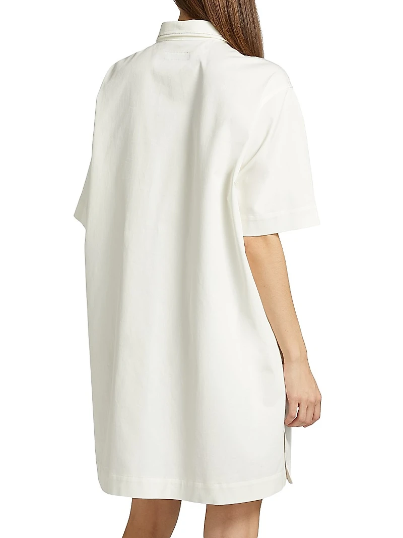 Cotton Gabardine Mini Shirtdress