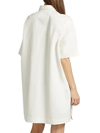 Cotton Gabardine Mini Shirtdress