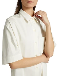 Cotton Gabardine Mini Shirtdress