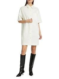Cotton Gabardine Mini Shirtdress