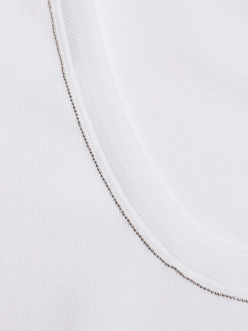 Rib-Knit Jersey T-Shirt