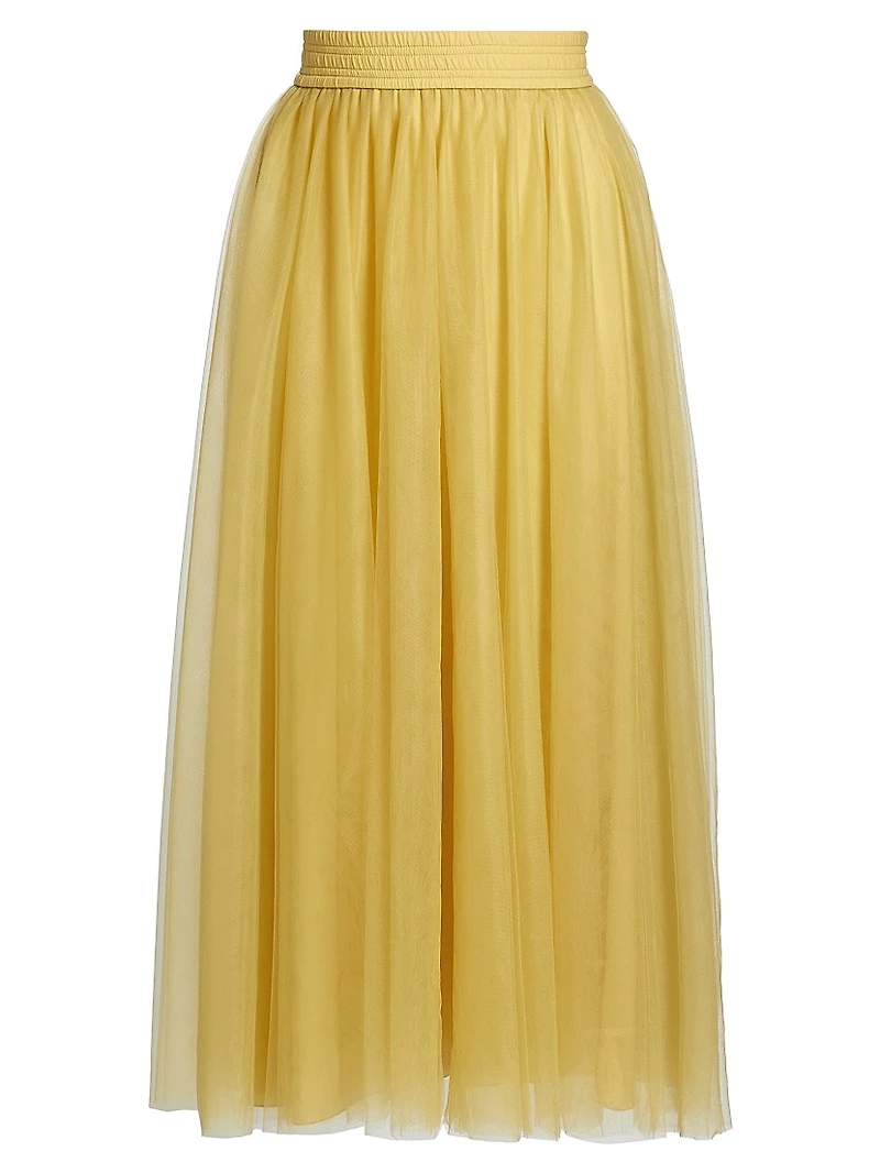 Golden Tulle Maxi Skirt