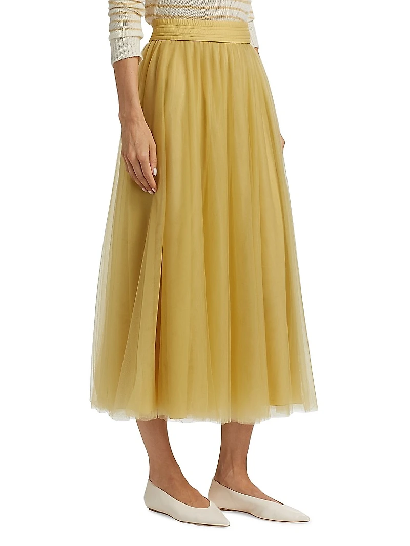 Golden Tulle Maxi Skirt