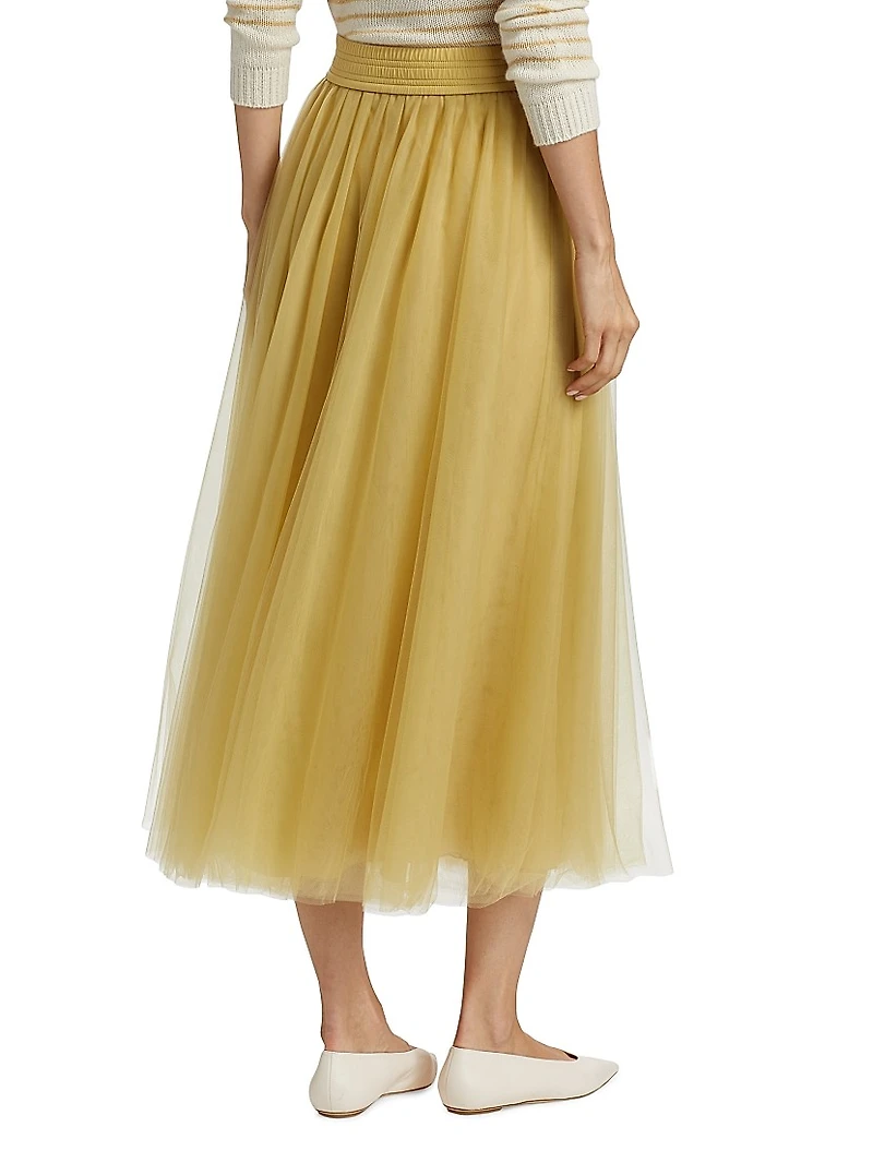 Golden Tulle Maxi Skirt