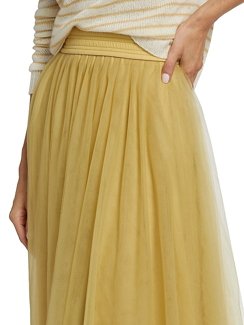 Golden Tulle Maxi Skirt