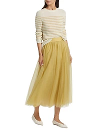 Golden Tulle Maxi Skirt