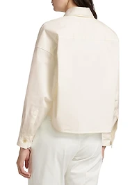 Cotton Gabardine Cropped Shirt Jacket