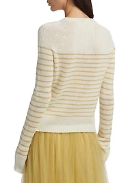 Striped Cashmere Crewneck Sweater