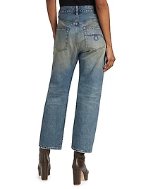 Boyfriend High-Rise Crop Wide-Leg Jeans